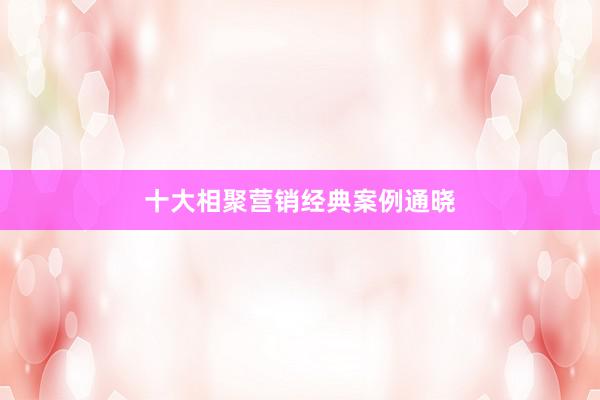 十大相聚营销经典案例通晓