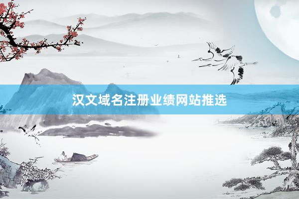 汉文域名注册业绩网站推选