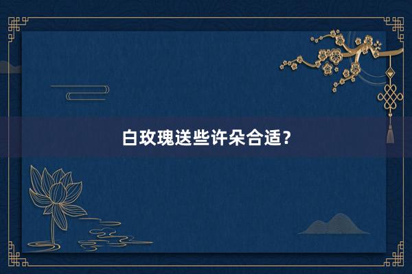 白玫瑰送些许朵合适？